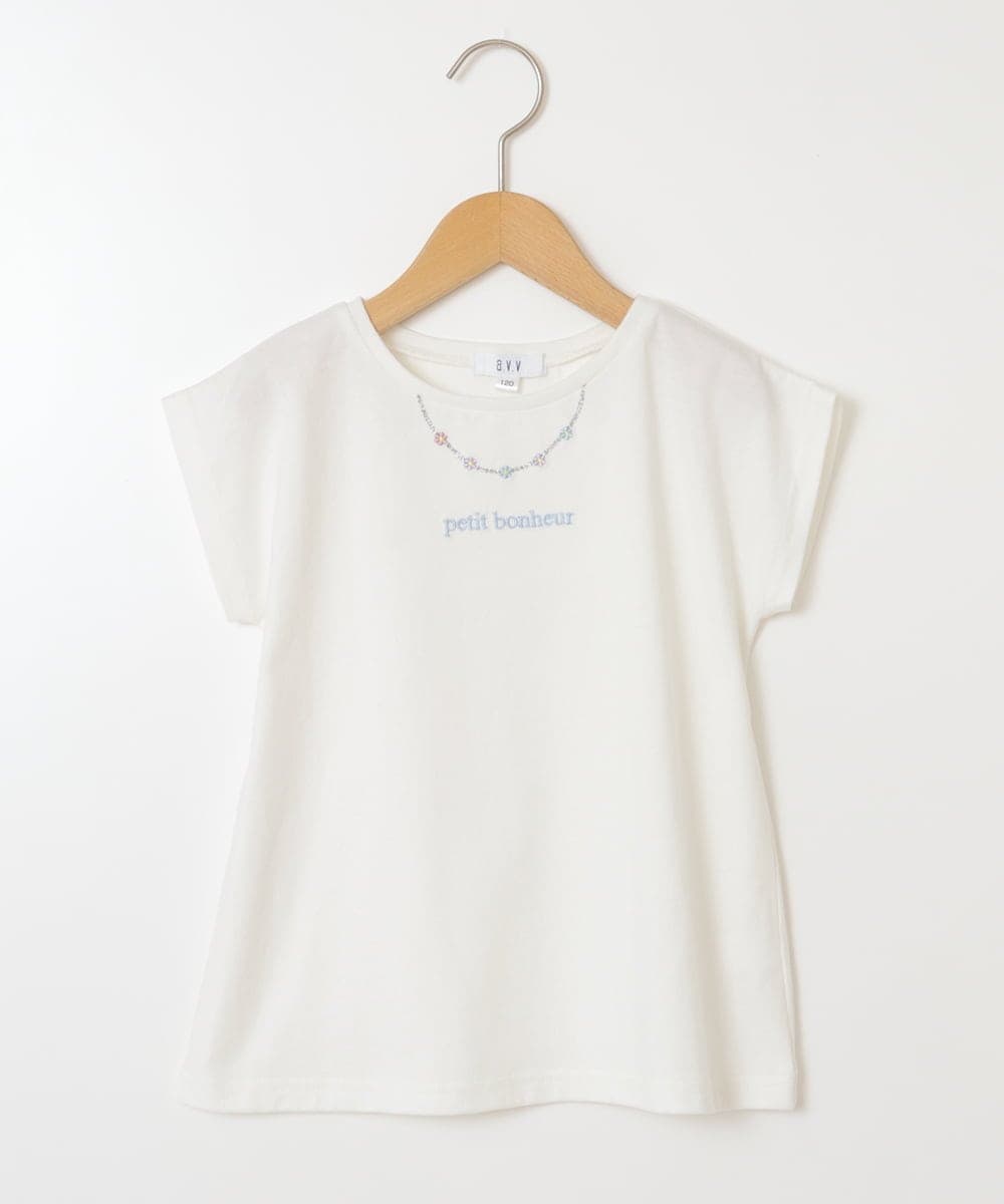 KJKFT53024 a.v.v KIDS(アー・ヴェ・ヴェ) [140-150]ネックレスモチーフＴシャツ ホワイト