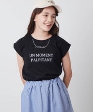 KJKFT53024 a.v.v KIDS(アー・ヴェ・ヴェ) [140-150]ネックレスモチーフＴシャツ ブラック