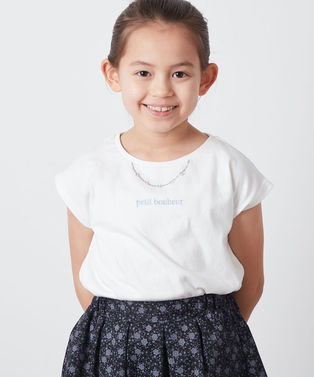 KJKFT53024 a.v.v KIDS(アー・ヴェ・ヴェ) [140-150]ネックレスモチーフＴシャツ ブラック