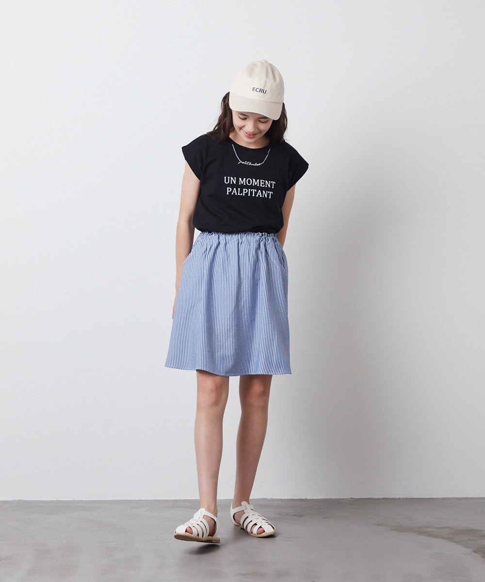 KJKFT53024 a.v.v KIDS(アー・ヴェ・ヴェ) [140-150]ネックレスモチーフＴシャツ ブラック