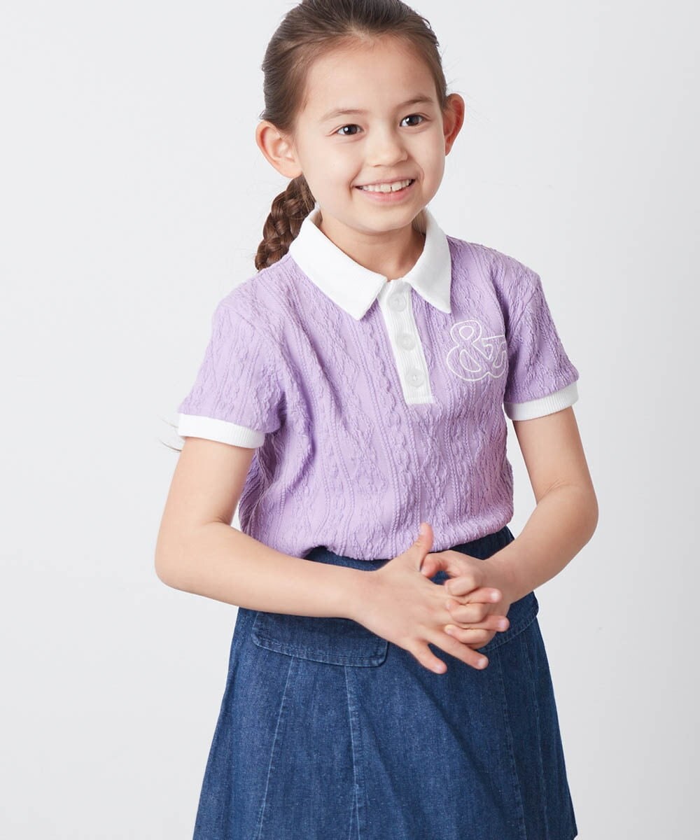 KJKFT84029 a.v.v KIDS(アー・ヴェ・ヴェ) [140-150]【マイルドライナーコラボ】ロゴポロTシャツ マイルドシトラスグリーン
