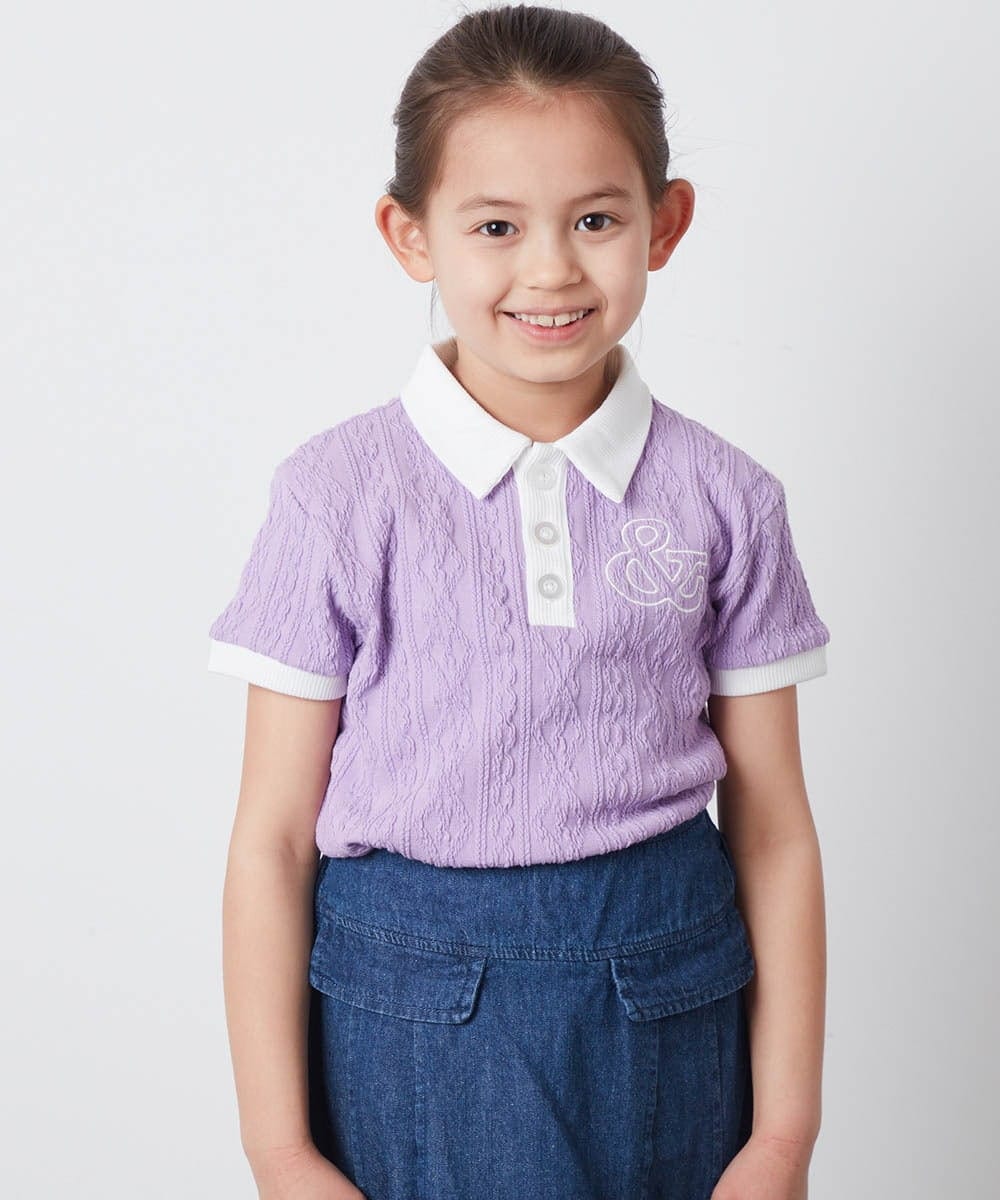 KJKFT84029 a.v.v KIDS(アー・ヴェ・ヴェ) [140-150]【マイルドライナーコラボ】ロゴポロTシャツ マイルドシトラスグリーン