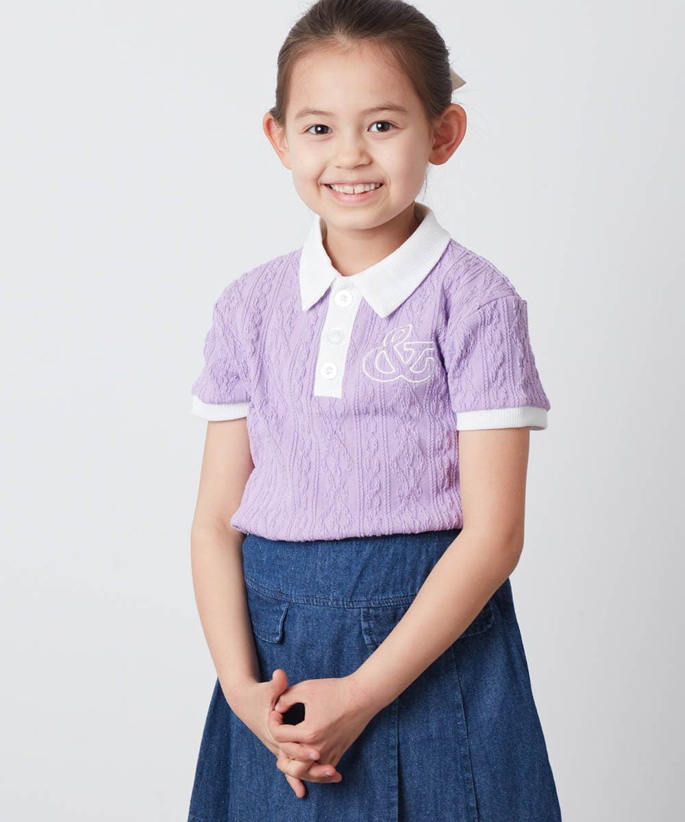 KJKFT84029 a.v.v KIDS(アー・ヴェ・ヴェ) [140-150]【マイルドライナーコラボ】ロゴポロTシャツ マイルドシトラスグリーン