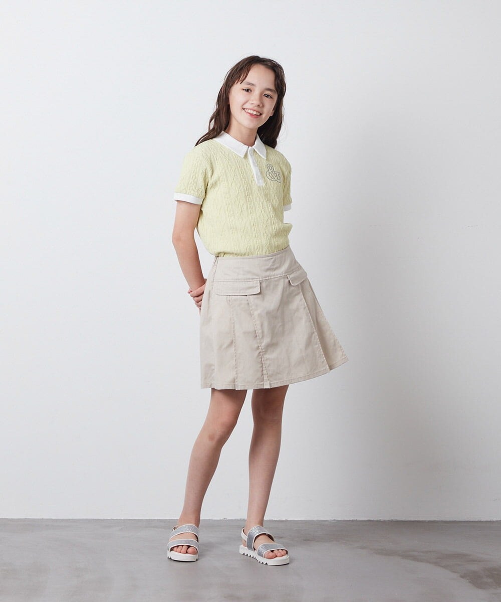 KJKFT84029 a.v.v KIDS(アー・ヴェ・ヴェ) [140-150]【マイルドライナーコラボ】ロゴポロTシャツ マイルドシトラスグリーン