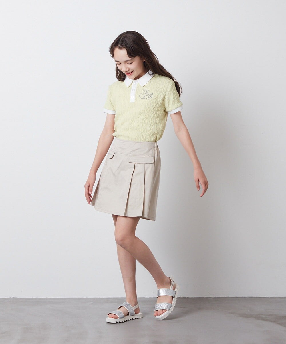 KJKFT84029 a.v.v KIDS(アー・ヴェ・ヴェ) [140-150]【マイルドライナーコラボ】ロゴポロTシャツ マイルドシトラスグリーン