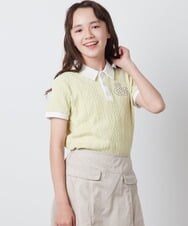 KJKFT84029 a.v.v KIDS(アー・ヴェ・ヴェ) [140-150]【マイルドライナーコラボ】ロゴポロTシャツ マイルドシトラスグリーン