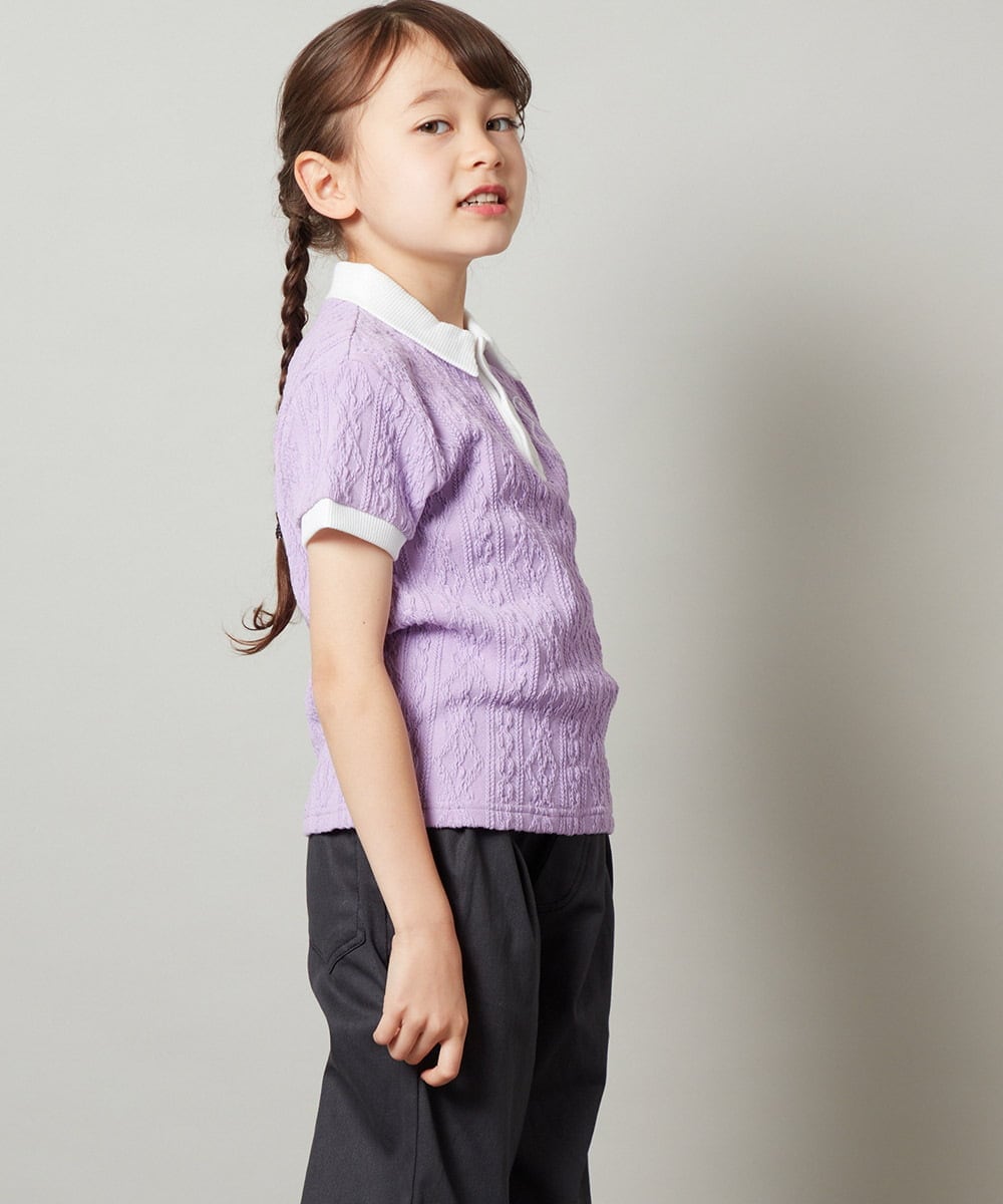 KJKFT84029 a.v.v KIDS(アー・ヴェ・ヴェ) [140-150]【マイルドライナーコラボ】ロゴポロTシャツ マイルドシトラスグリーン