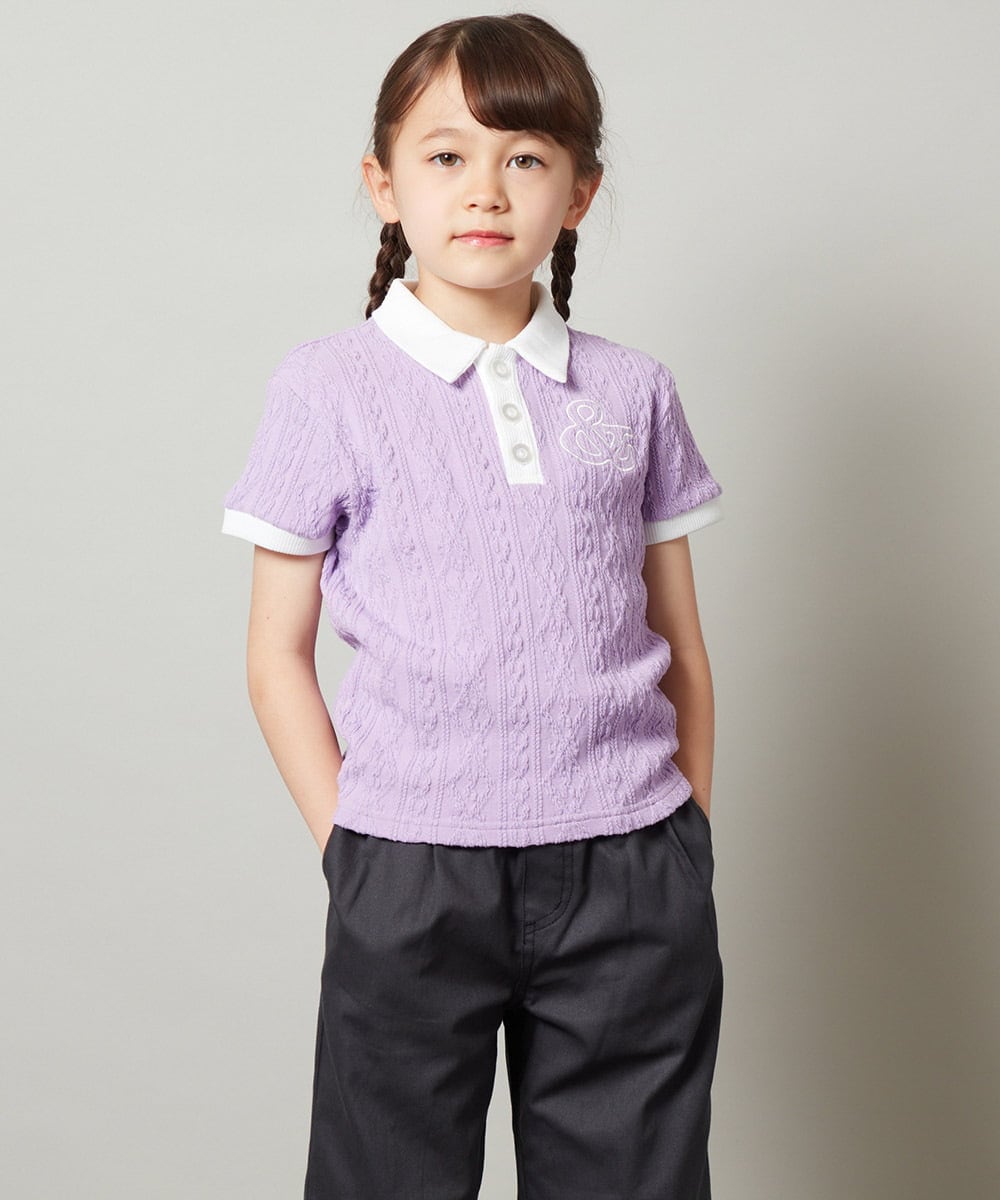 KJKFT84029 a.v.v KIDS(アー・ヴェ・ヴェ) [140-150]【マイルドライナーコラボ】ロゴポロTシャツ マイルドシトラスグリーン