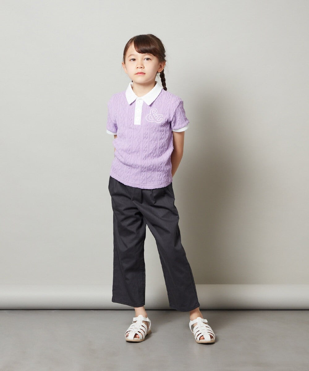 KJKFT84029 a.v.v KIDS(アー・ヴェ・ヴェ) [140-150]【マイルドライナーコラボ】ロゴポロTシャツ マイルドシトラスグリーン