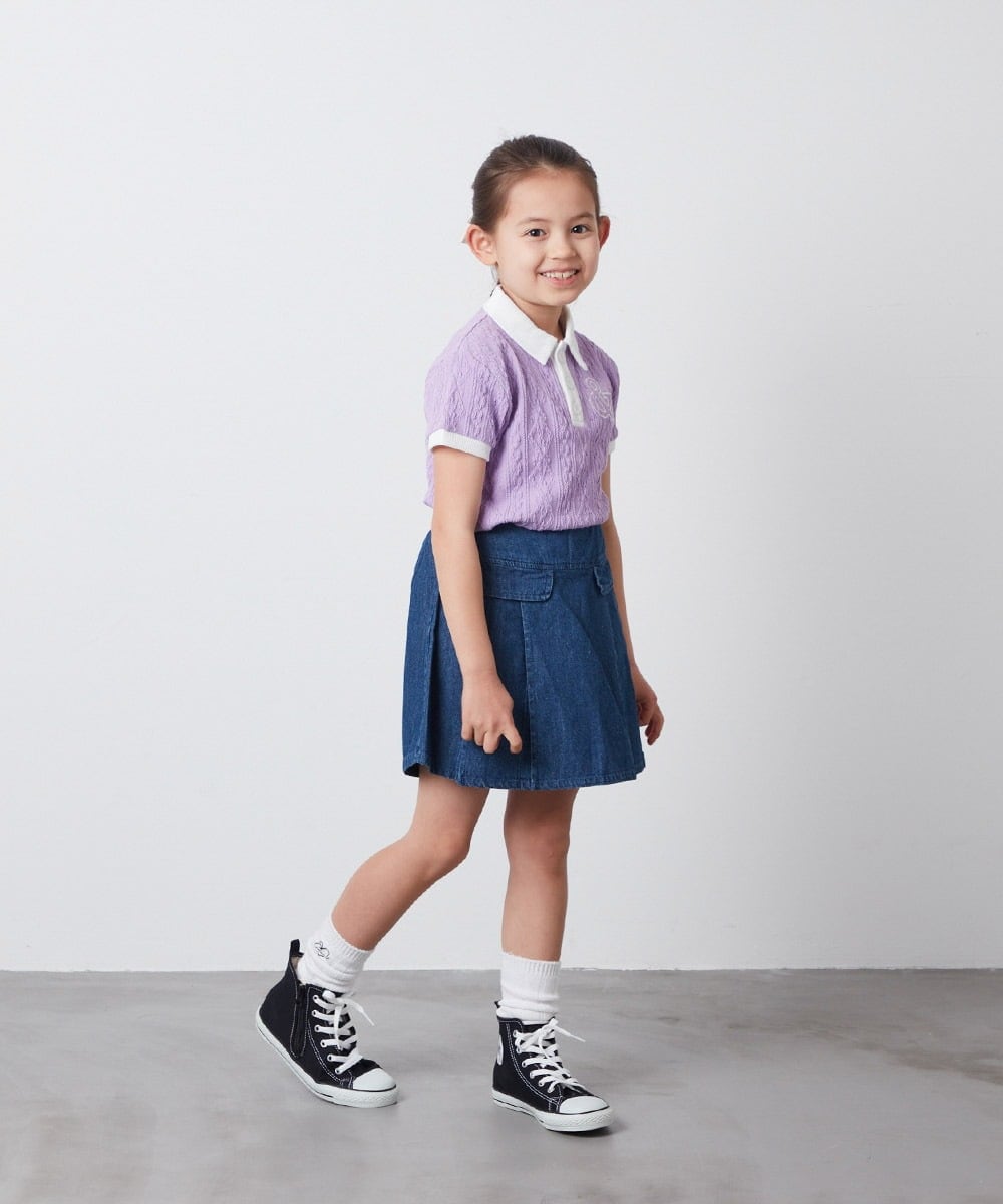 KJKFT84029 a.v.v KIDS(アー・ヴェ・ヴェ) [140-150]【マイルドライナーコラボ】ロゴポロTシャツ マイルドシトラスグリーン
