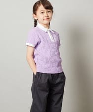 KJKFT84029 a.v.v KIDS(アー・ヴェ・ヴェ) [140-150]【マイルドライナーコラボ】ロゴポロTシャツ マイルドバイオレット
