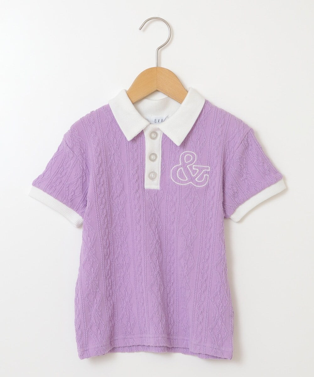 KJKFT84029 a.v.v KIDS(アー・ヴェ・ヴェ) [140-150]【マイルドライナーコラボ】ロゴポロTシャツ マイルドバイオレット