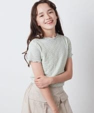 KJKFU51034 a.v.v KIDS(アー・ヴェ・ヴェ) [160]フラワーレースカットソー ライトブルー