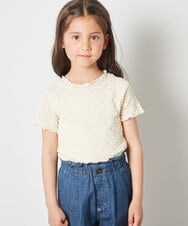 KJKFU51034 a.v.v KIDS(アー・ヴェ・ヴェ) [160]フラワーレースカットソー ライトブルー