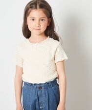 KJKFU51034 a.v.v KIDS(アー・ヴェ・ヴェ) [160]フラワーレースカットソー ライトブルー