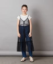 KJKFV37039 a.v.v KIDS(アー・ヴェ・ヴェ) [120-130]【２点セット】チュールキャミワンピ×Tシャツ ホワイト