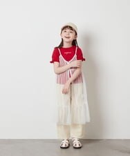 KJKFV37039 a.v.v KIDS(アー・ヴェ・ヴェ) [120-130]【２点セット】チュールキャミワンピ×Tシャツ ホワイト