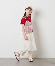 KJKFV37039 a.v.v KIDS(アー・ヴェ・ヴェ) [120-130]【２点セット】チュールキャミワンピ×Tシャツ ホワイト