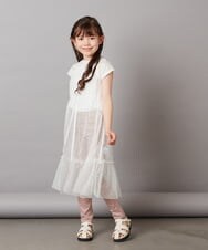 KJKFV37039 a.v.v KIDS(アー・ヴェ・ヴェ) [120-130]【２点セット】チュールキャミワンピ×Tシャツ ホワイト