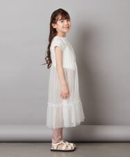 KJKFV37039 a.v.v KIDS(アー・ヴェ・ヴェ) [120-130]【２点セット】チュールキャミワンピ×Tシャツ ホワイト