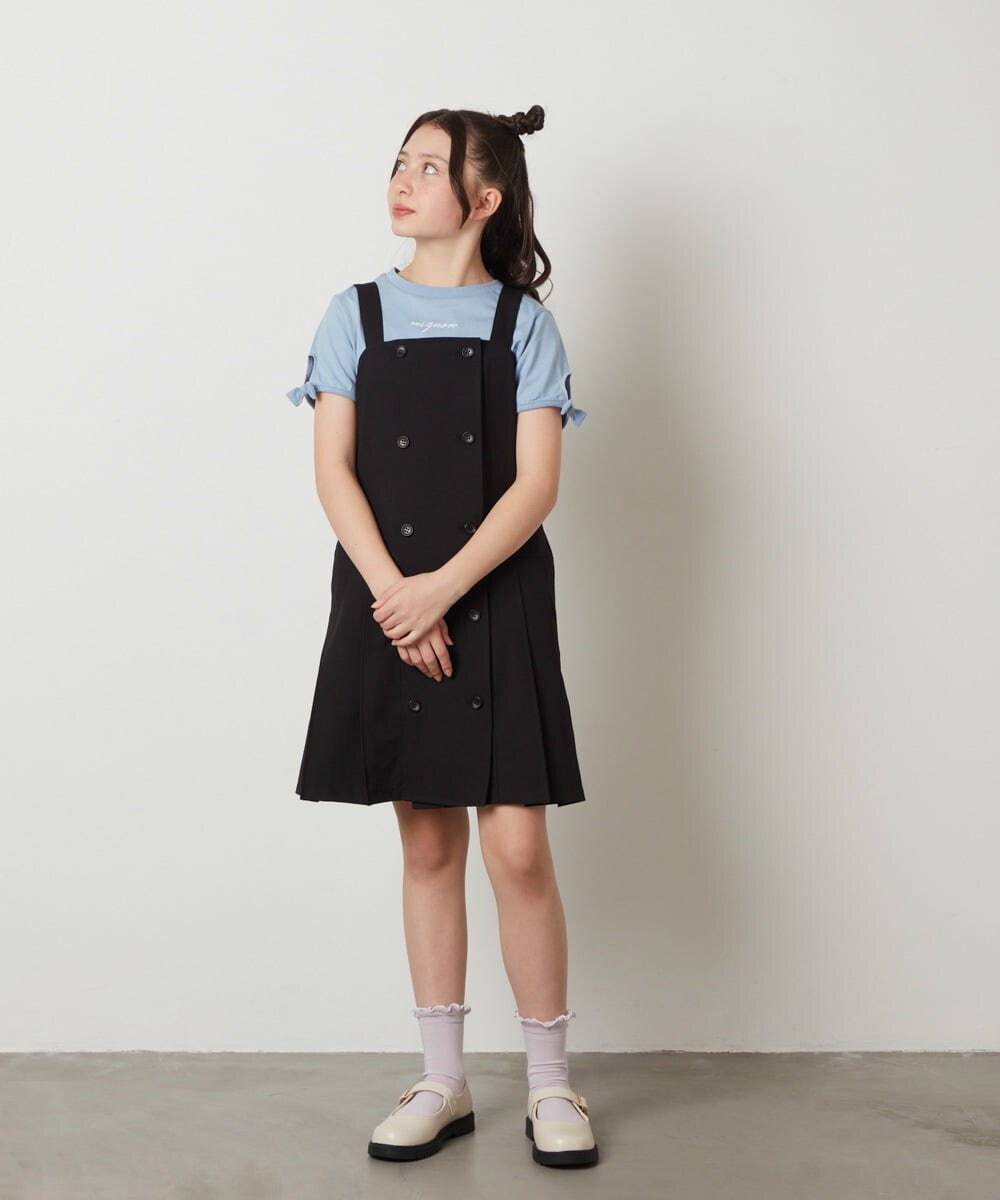 KJKFV38019 a.v.v KIDS(アー・ヴェ・ヴェ) [100-130]袖口リボンTシャツ レッド