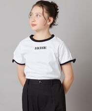 KJKFV38019 a.v.v KIDS(アー・ヴェ・ヴェ) [100-130]袖口リボンTシャツ レッド