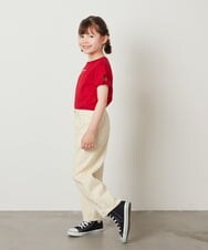 KJKFV38019 a.v.v KIDS(アー・ヴェ・ヴェ) [100-130]袖口リボンTシャツ レッド