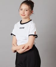 KJKFV38019 a.v.v KIDS(アー・ヴェ・ヴェ) [100-130]袖口リボンTシャツ ホワイト