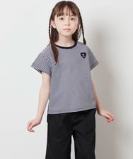 KJKFV40019 a.v.v KIDS(アー・ヴェ・ヴェ) [100-130]ハートワッペン半袖Tシャツ ボーダー