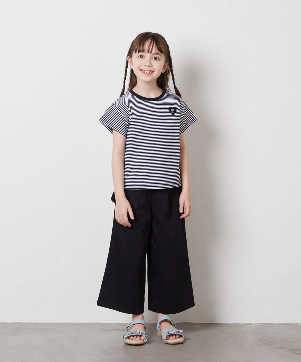 KJKFV40019 a.v.v KIDS(アー・ヴェ・ヴェ) [100-130]ハートワッペン半袖Tシャツ ボーダー