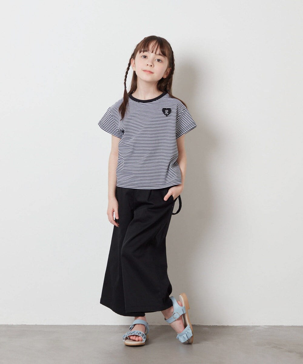 KJKFV40019 a.v.v KIDS(アー・ヴェ・ヴェ) [100-130]ハートワッペン半袖Tシャツ ボーダー