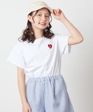 KJKFV40019 a.v.v KIDS(アー・ヴェ・ヴェ) [100-130]ハートワッペン半袖Tシャツ ボーダー