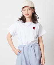 KJKFV40019 a.v.v KIDS(アー・ヴェ・ヴェ) [100-130]ハートワッペン半袖Tシャツ ボーダー