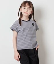 KJKFV40019 a.v.v KIDS(アー・ヴェ・ヴェ) [100-130]ハートワッペン半袖Tシャツ ボーダー