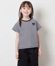 KJKFV40019 a.v.v KIDS(アー・ヴェ・ヴェ) [100-130]ハートワッペン半袖Tシャツ ボーダー