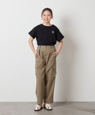 KJKFV40019 a.v.v KIDS(アー・ヴェ・ヴェ) [100-130]【コットン100％】ハートワッペン半袖Tシャツ ブラック