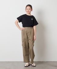 KJKFV40019 a.v.v KIDS(アー・ヴェ・ヴェ) [100-130]【コットン100％】ハートワッペン半袖Tシャツ ブラック