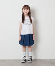 KJKFV45019 a.v.v KIDS(アー・ヴェ・ヴェ) [100-130]チュールレイヤーロゴTシャツ ホワイト