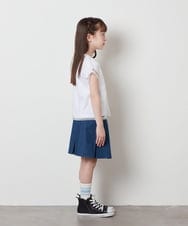 KJKFV45019 a.v.v KIDS(アー・ヴェ・ヴェ) [100-130]チュールレイヤーロゴTシャツ ホワイト