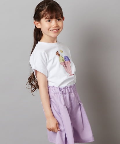 KJKFV46019 a.v.v KIDS [100-130]スパンコールＴシャツ