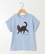 KJKFV46019 a.v.v KIDS(アー・ヴェ・ヴェ) [100-130]スパンコールＴシャツ ライトブルー