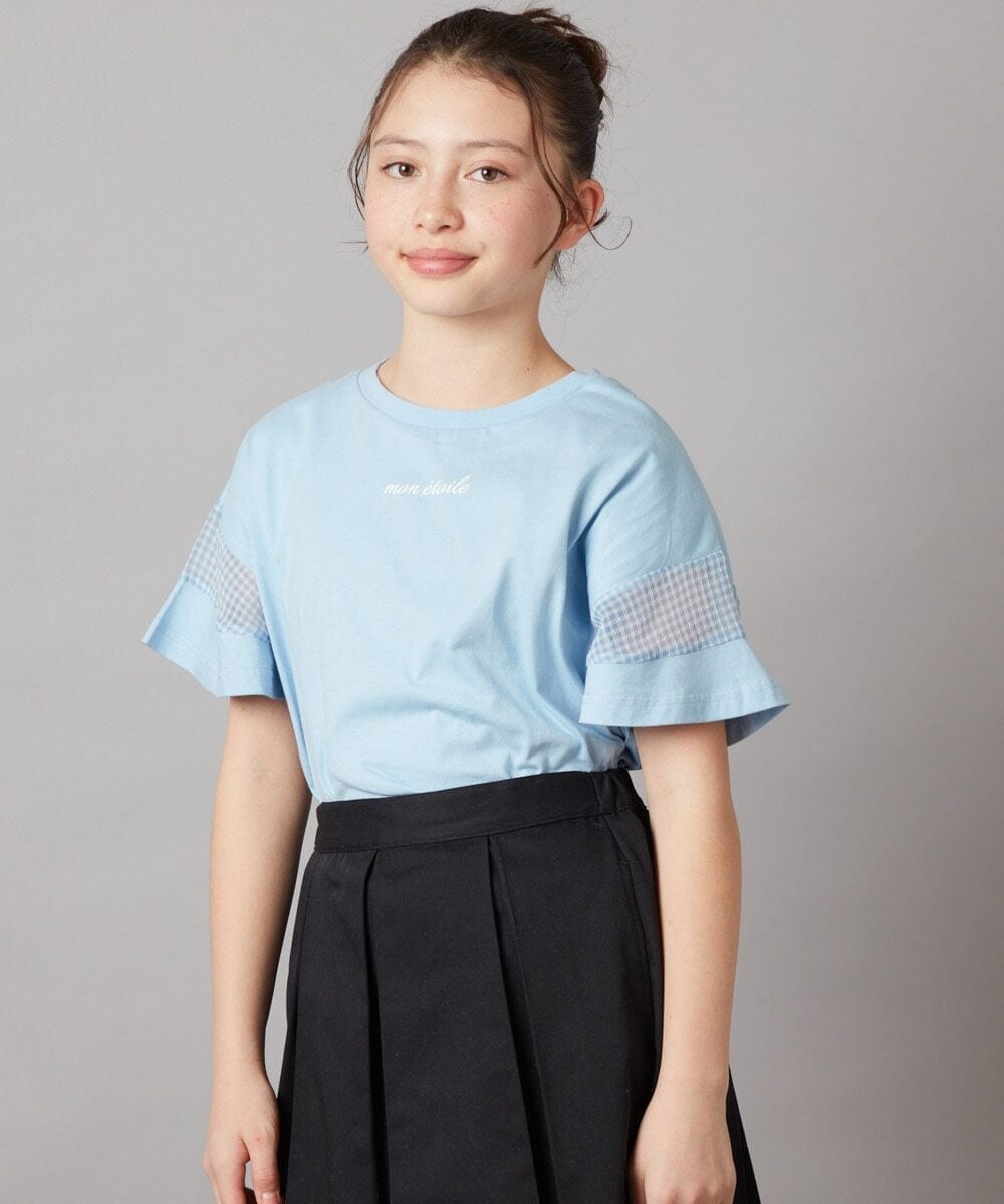 KJKFV51016 a.v.v KIDS(アー・ヴェ・ヴェ) [100-130]袖シアー切り替えトップス ラベンダー