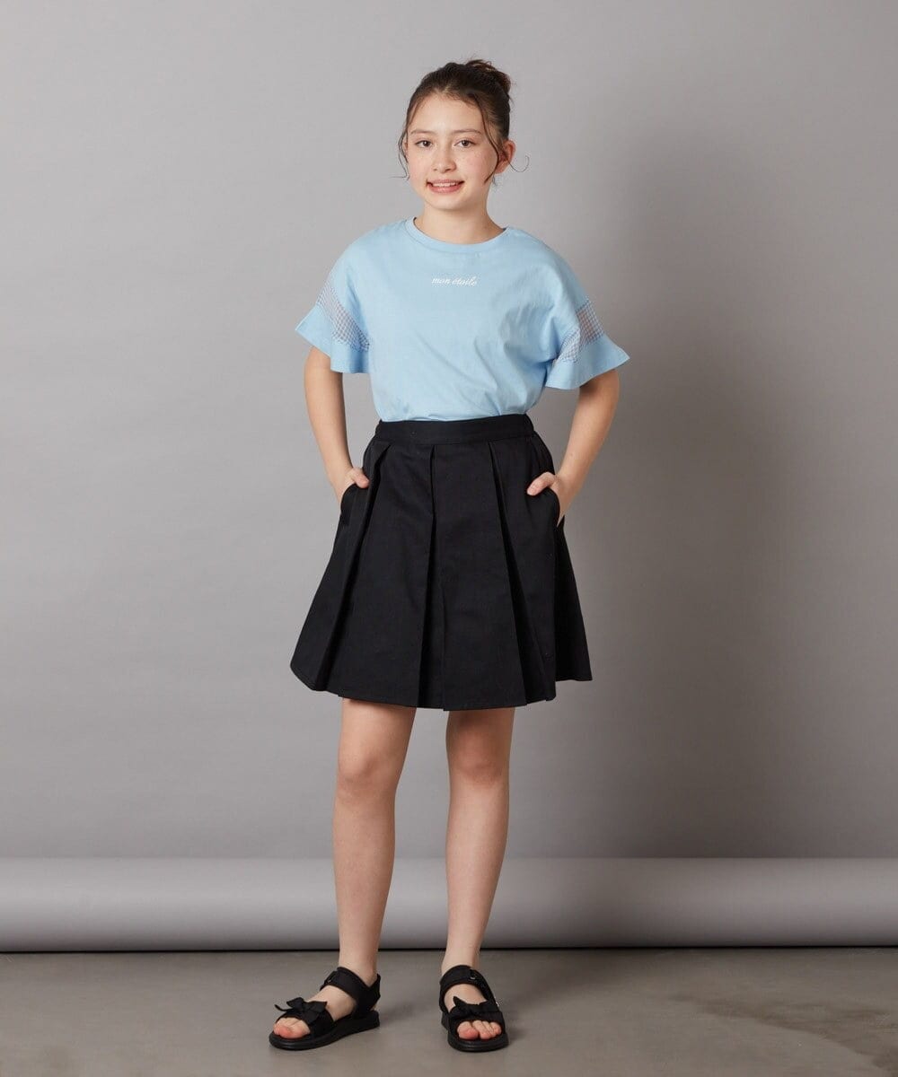 KJKFV51016 a.v.v KIDS(アー・ヴェ・ヴェ) [100-130]袖シアー切り替えトップス ラベンダー