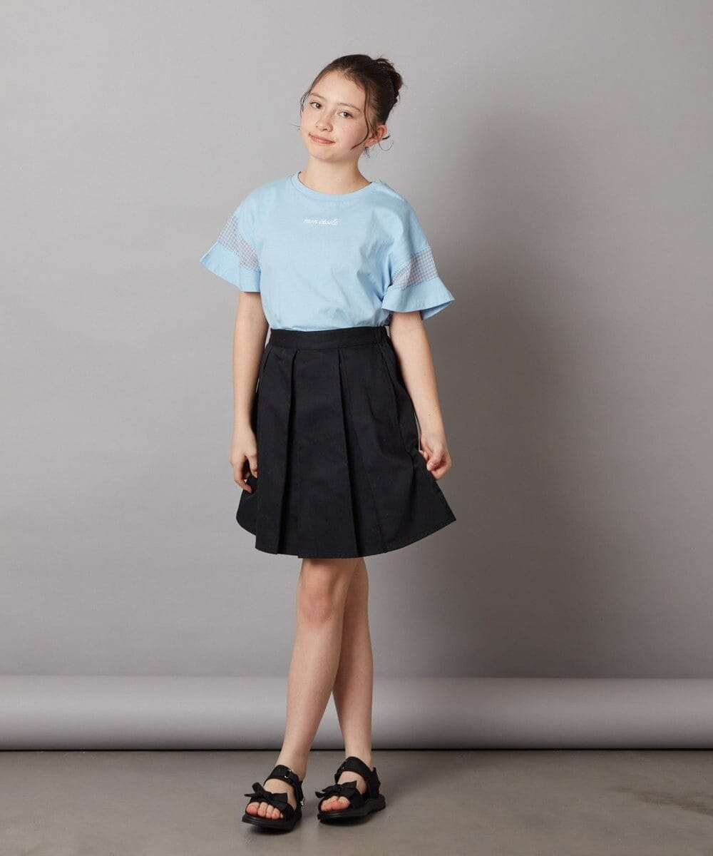KJKFV51016 a.v.v KIDS(アー・ヴェ・ヴェ) [100-130]袖シアー切り替えトップス ラベンダー