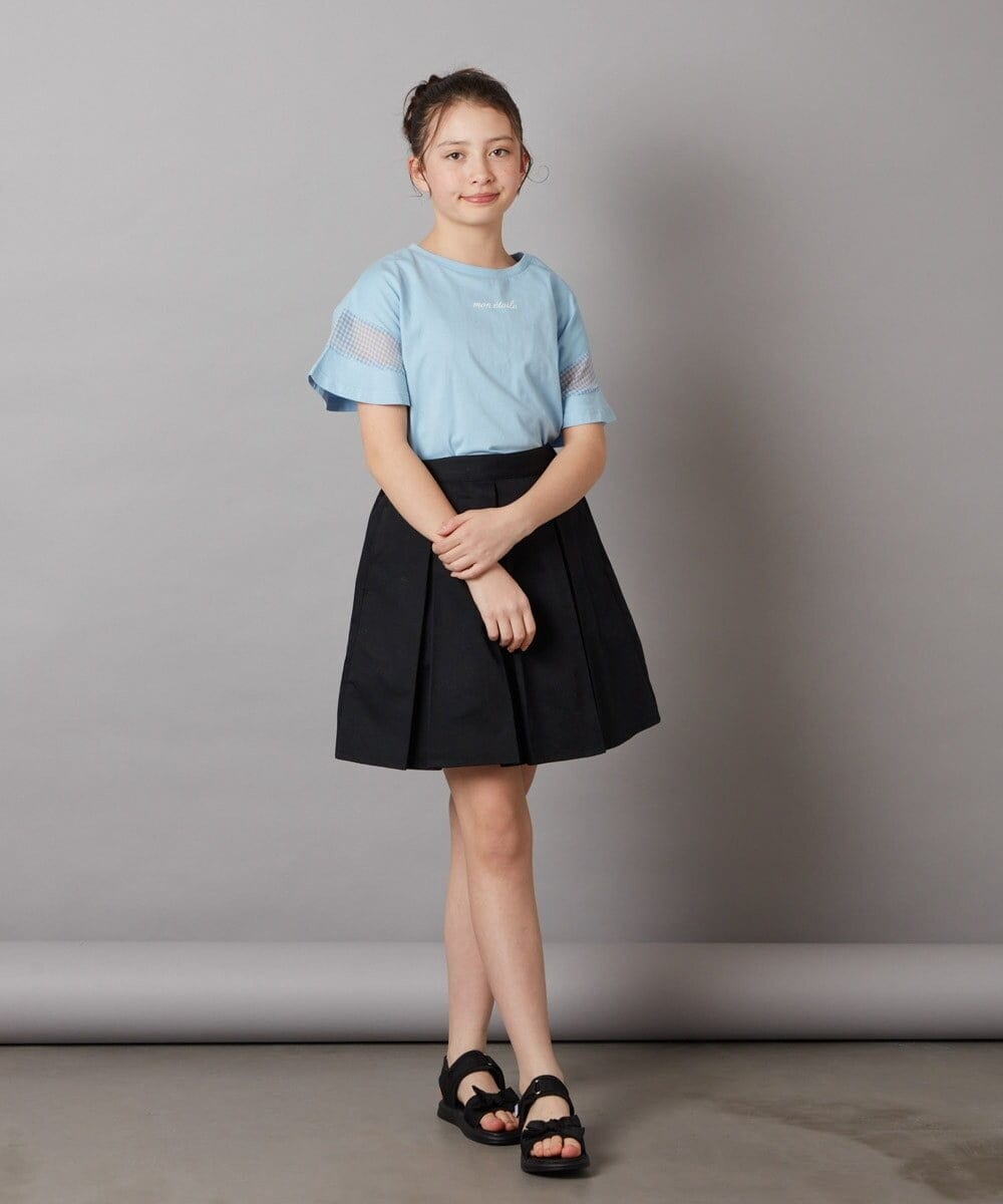 KJKFV51016 a.v.v KIDS(アー・ヴェ・ヴェ) [100-130]袖シアー切り替えトップス ラベンダー