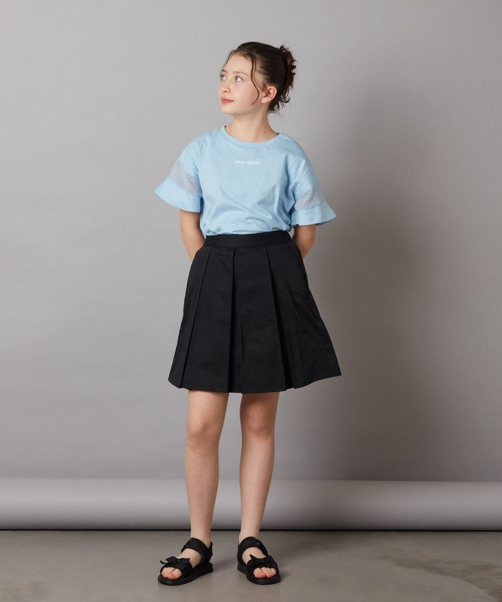KJKFV51016 a.v.v KIDS(アー・ヴェ・ヴェ) [100-130]袖シアー切り替えトップス ラベンダー