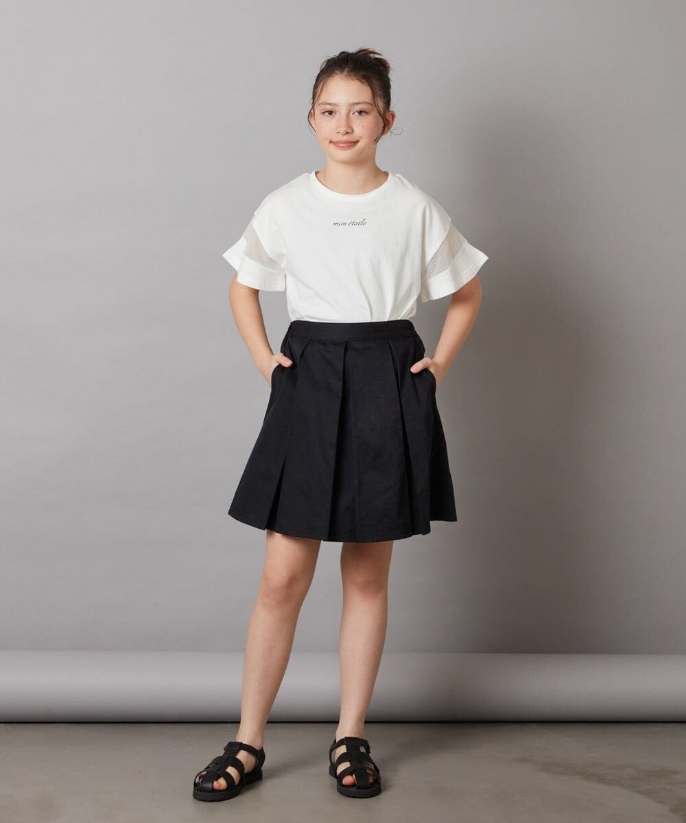 KJKFV51016 a.v.v KIDS(アー・ヴェ・ヴェ) [100-130]袖シアー切り替えトップス ラベンダー