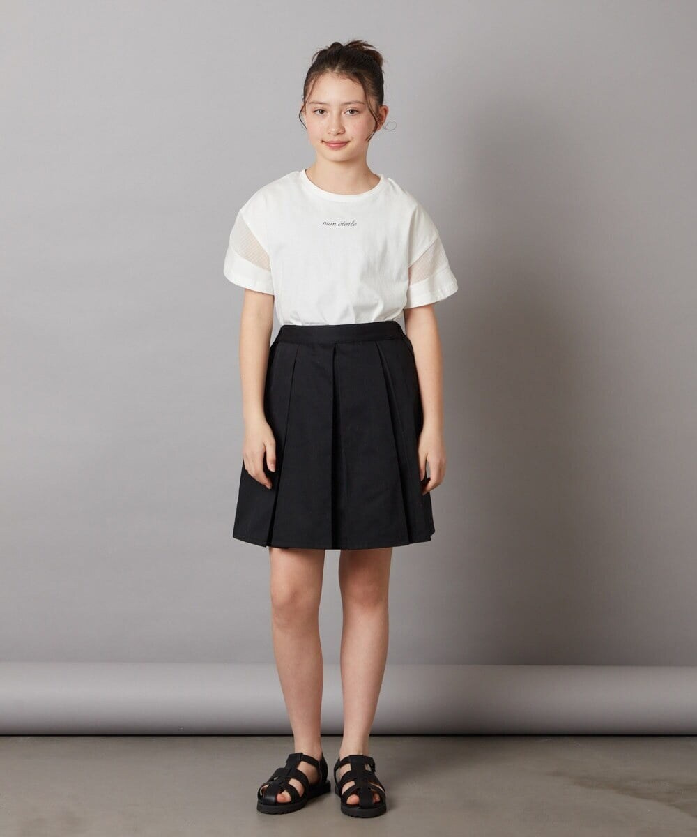 KJKFV51016 a.v.v KIDS(アー・ヴェ・ヴェ) [100-130]袖シアー切り替えトップス ラベンダー