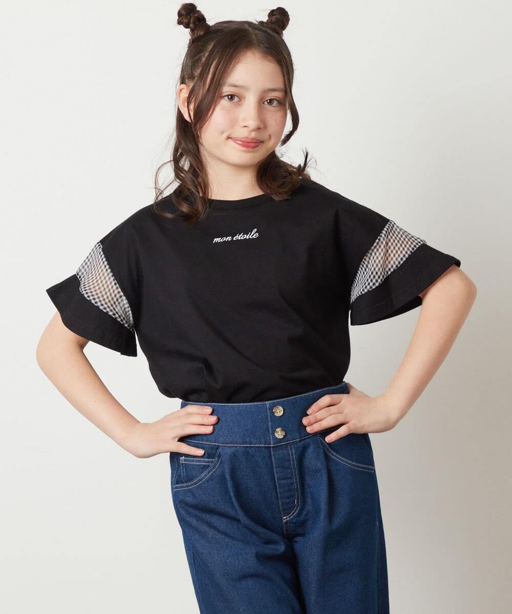 KJKFV51016 a.v.v KIDS(アー・ヴェ・ヴェ) [100-130]袖シアー切り替えトップス ラベンダー