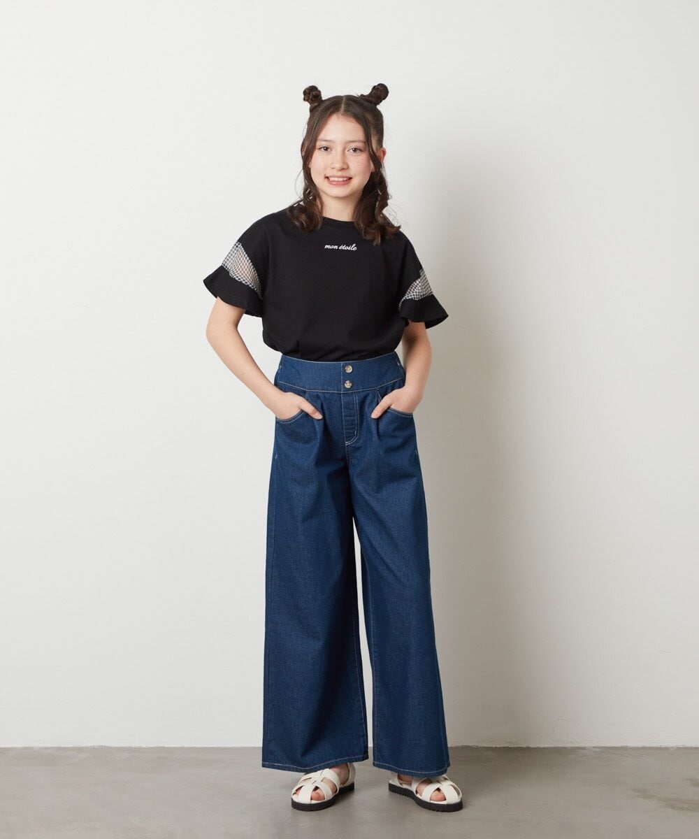 KJKFV51016 a.v.v KIDS(アー・ヴェ・ヴェ) [100-130]袖シアー切り替えトップス ラベンダー
